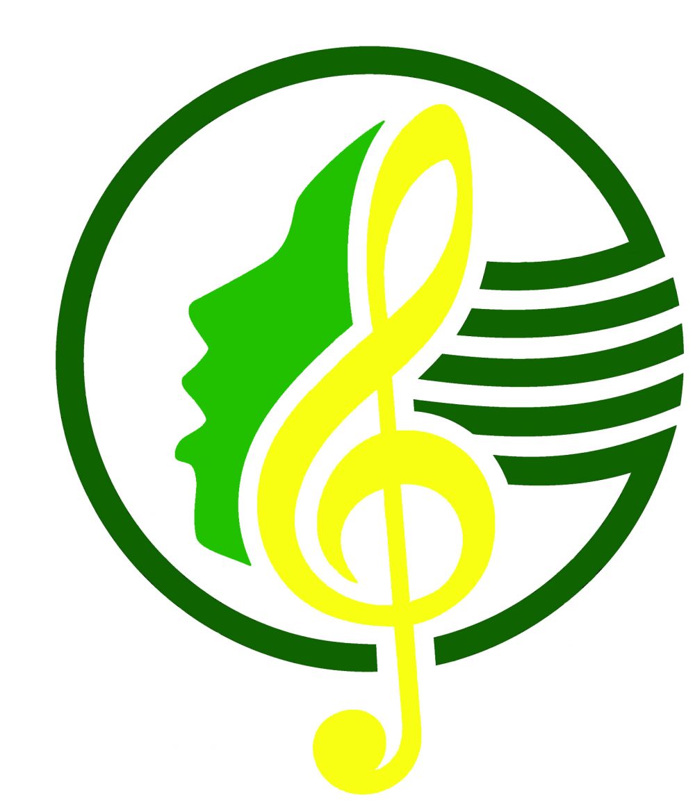Violinschlüssel, die Kontur eines singenden Gesichts und Kreis bilden das Logo des Chorverbandes Westerwald